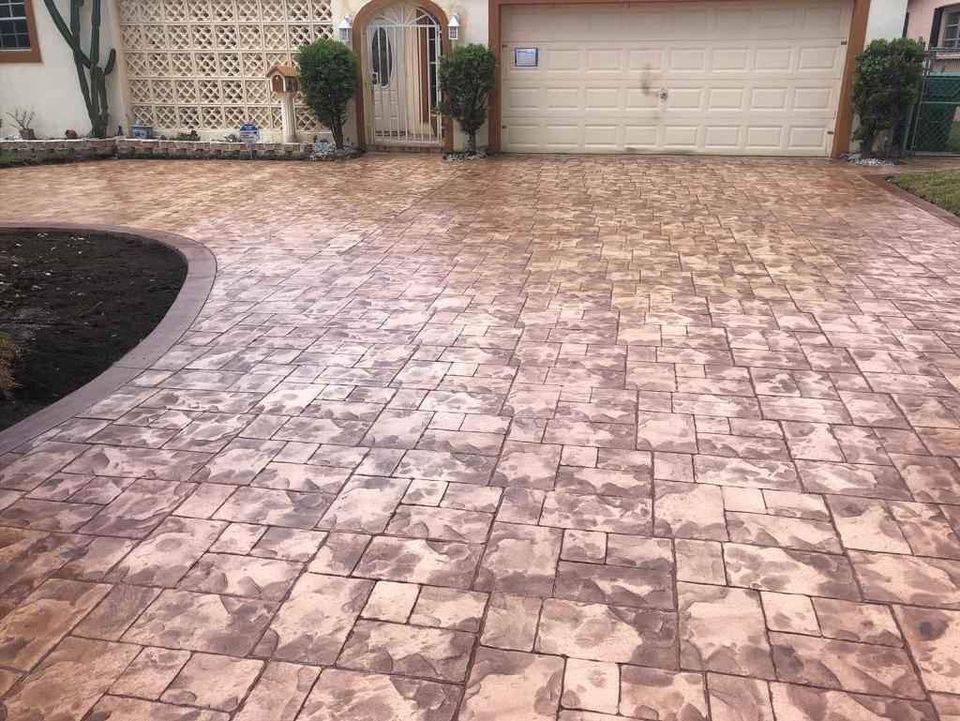 smooth-finished resurfaced driveway project by East Valley Concrete